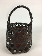 Japanese Bamboo Basket Vtg Flower Vase Ikebana Arrangement Kago Kado B164