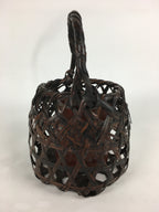 Japanese Bamboo Basket Vtg Flower Vase Ikebana Arrangement Kago Kado B164