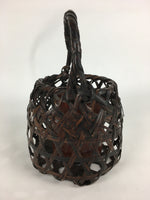 Japanese Bamboo Basket Vtg Flower Vase Ikebana Arrangement Kago Kado B164