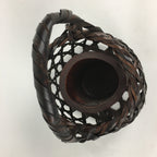 Japanese Bamboo Basket Vtg Flower Vase Ikebana Arrangement Kago Kado B164