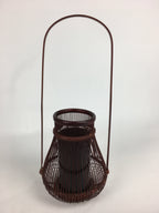 Japanese Bamboo Basket Vtg Flower Vase Ikebana Arrangement Kago Kado B172