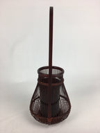 Japanese Bamboo Basket Vtg Flower Vase Ikebana Arrangement Kago Kado B172