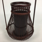 Japanese Bamboo Basket Vtg Flower Vase Ikebana Arrangement Kago Kado B172