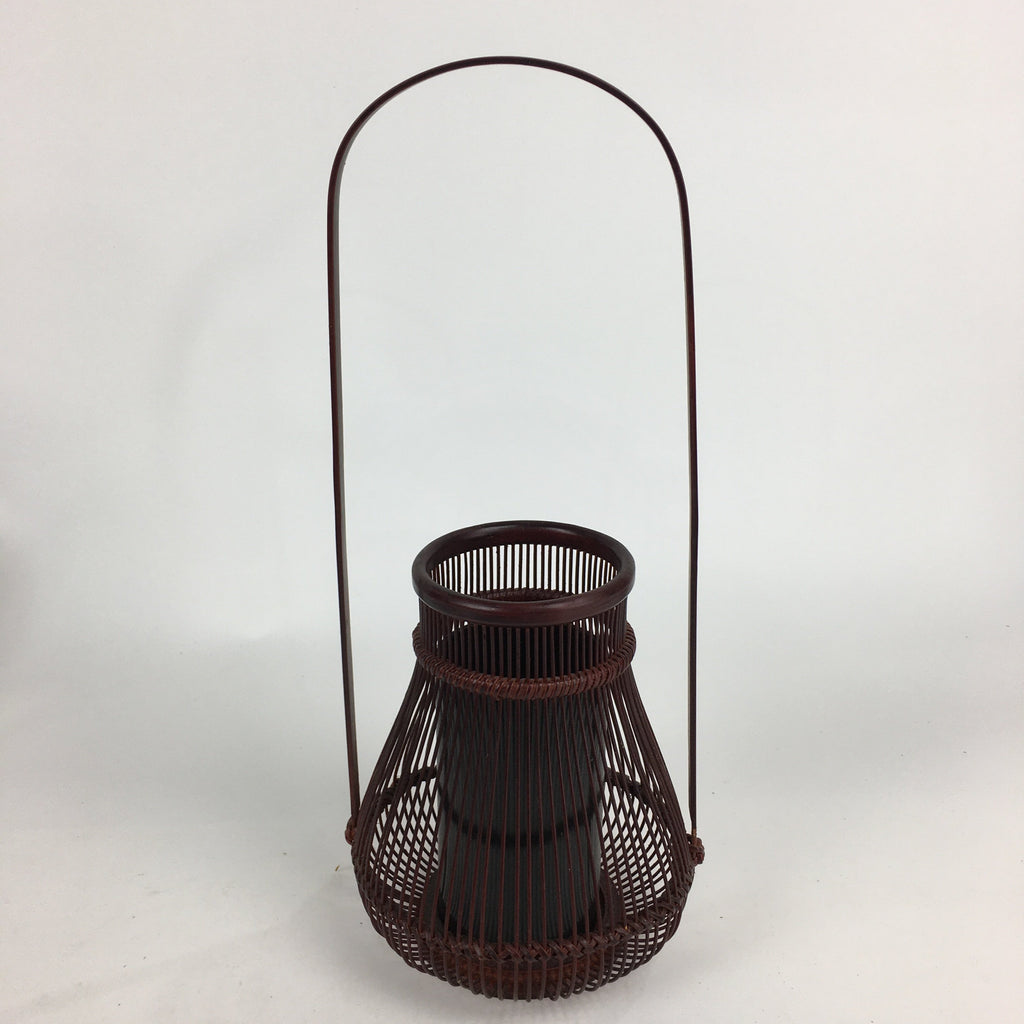Japanese Bamboo Basket Vtg Flower Vase Ikebana Arrangement Kago Kado B172