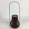 Japanese Bamboo Basket Vtg Flower Vase Ikebana Arrangement Kago Kado B172
