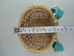 Japanese Bamboo Basket Vtg Hanging Wall Pocket Ikebana Flower Arrangement B75
