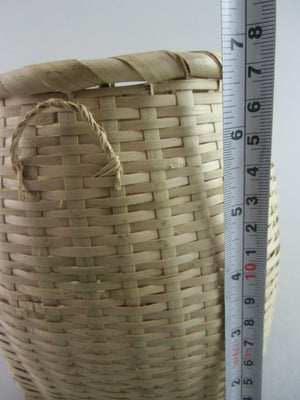 Japanese Bamboo Basket Vtg Hanging Wall Pocket Ikebana Flower Arrangement B82