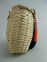 Japanese Bamboo Basket Vtg Hanging Wall Pocket Ikebana Flower Arrangement B83