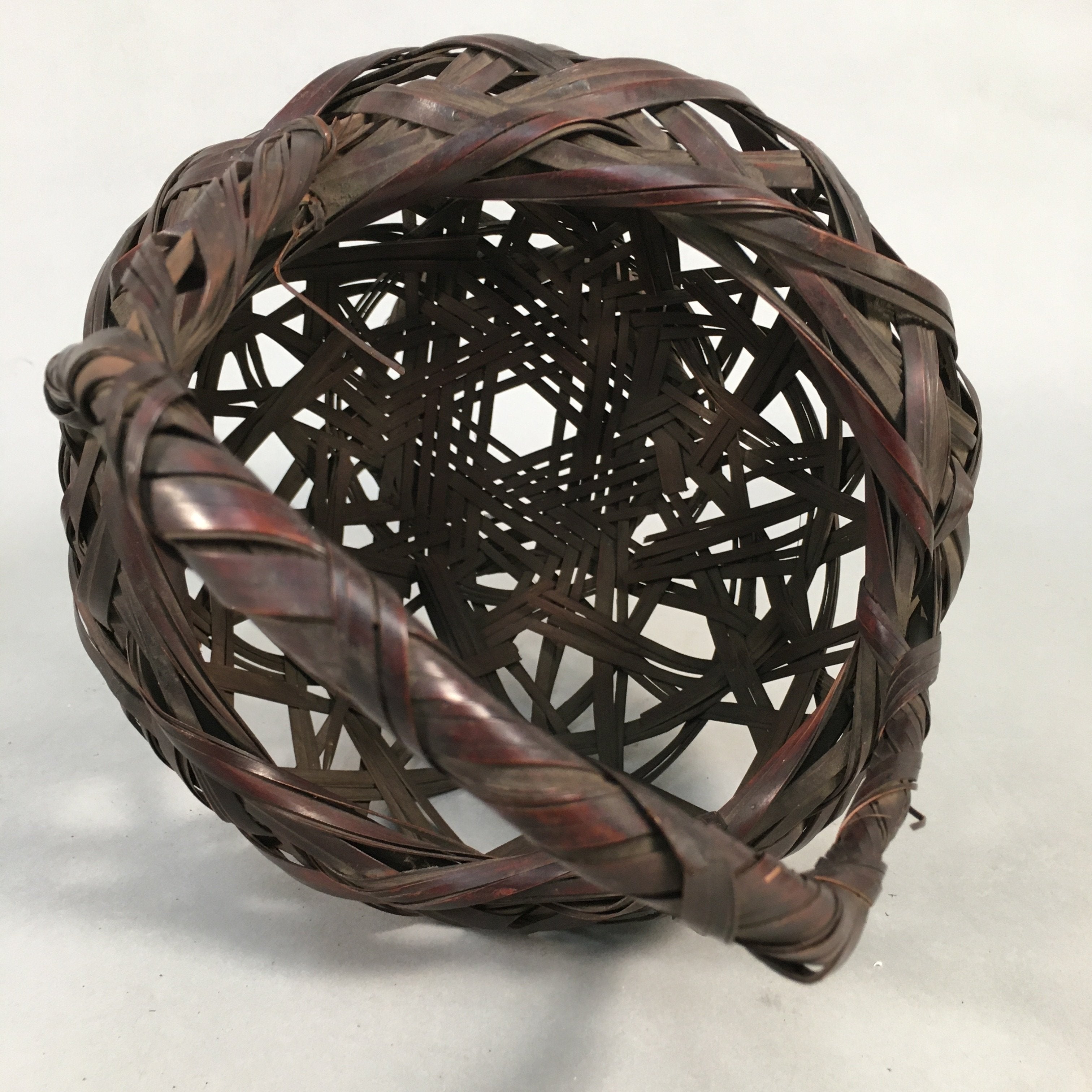 Japanese Bamboo Basket Vtg Ikebana Flower Arrangement Kado Kago B154