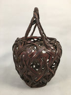 Japanese Bamboo Basket Vtg Ikebana Flower Arrangement Kado Kago B154