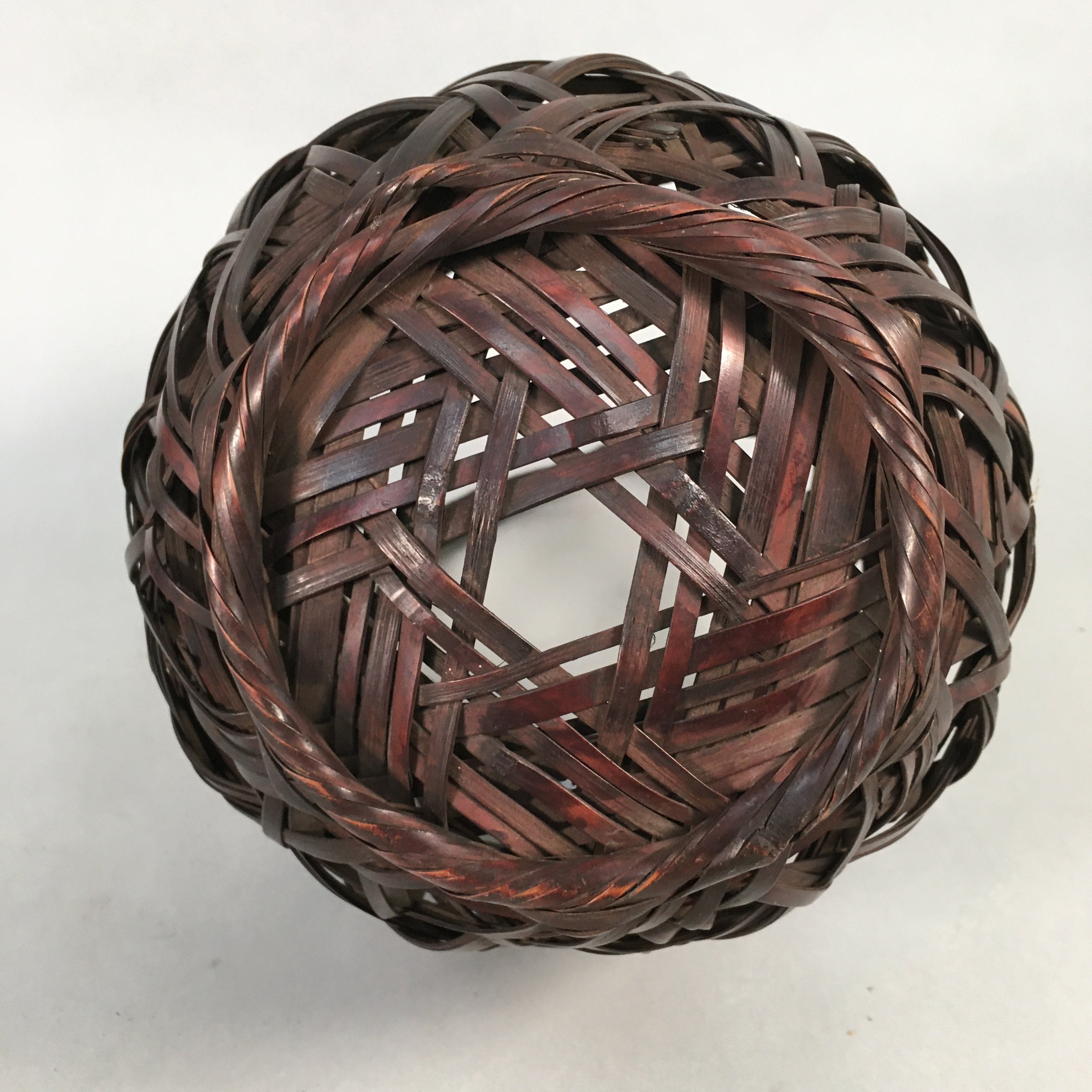 Japanese Bamboo Basket Vtg Ikebana Flower Arrangement Kado Kago B154