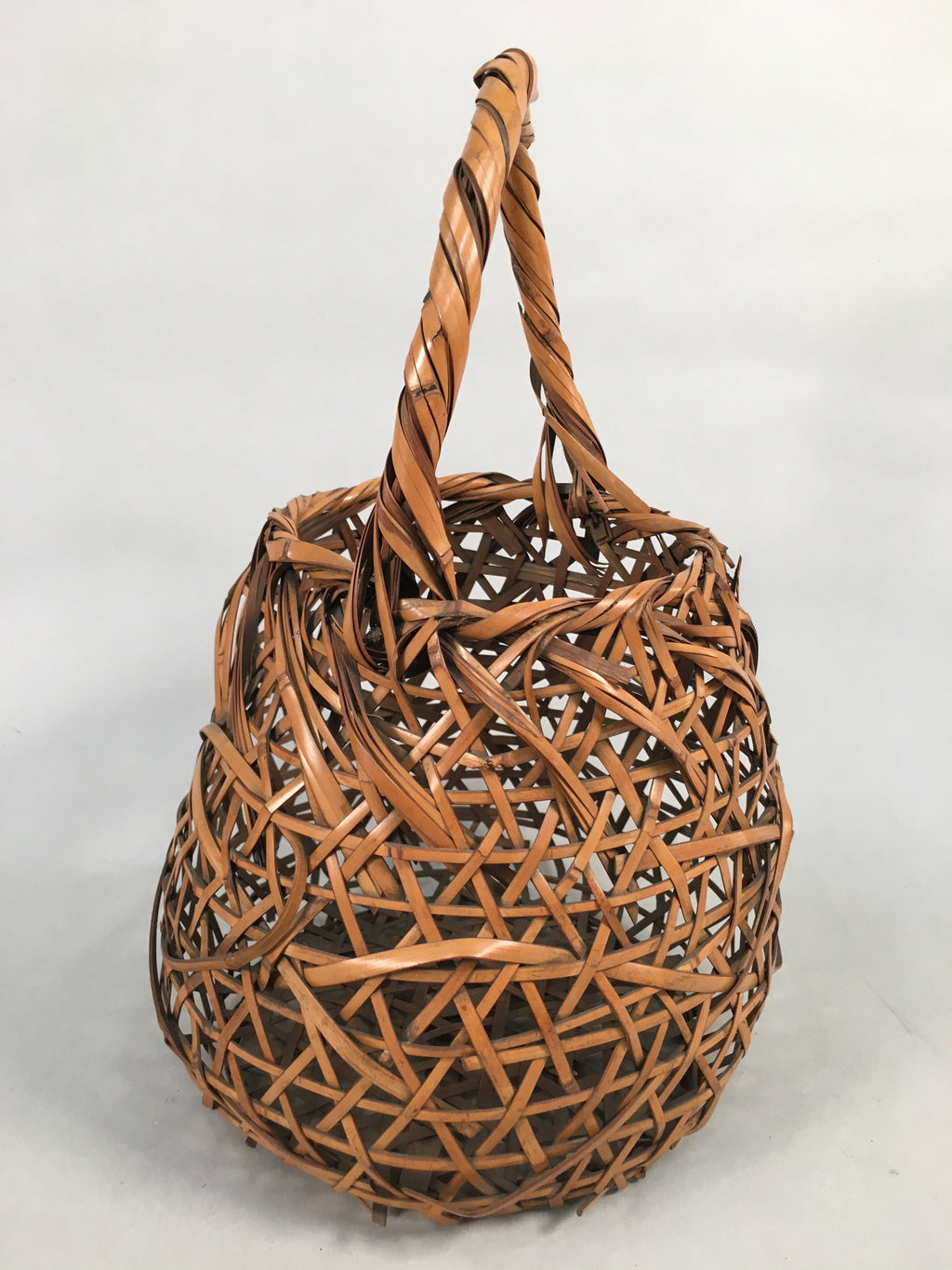 Japanese Bamboo Basket Vtg Ikebana Flower Arrangement Kado Kago B155