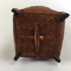 Japanese Bamboo Basket Vtg Ikebana Flower Arrangement Kado Kago B156