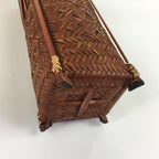 Japanese Bamboo Basket Vtg Ikebana Flower Arrangement Kado Kago B156