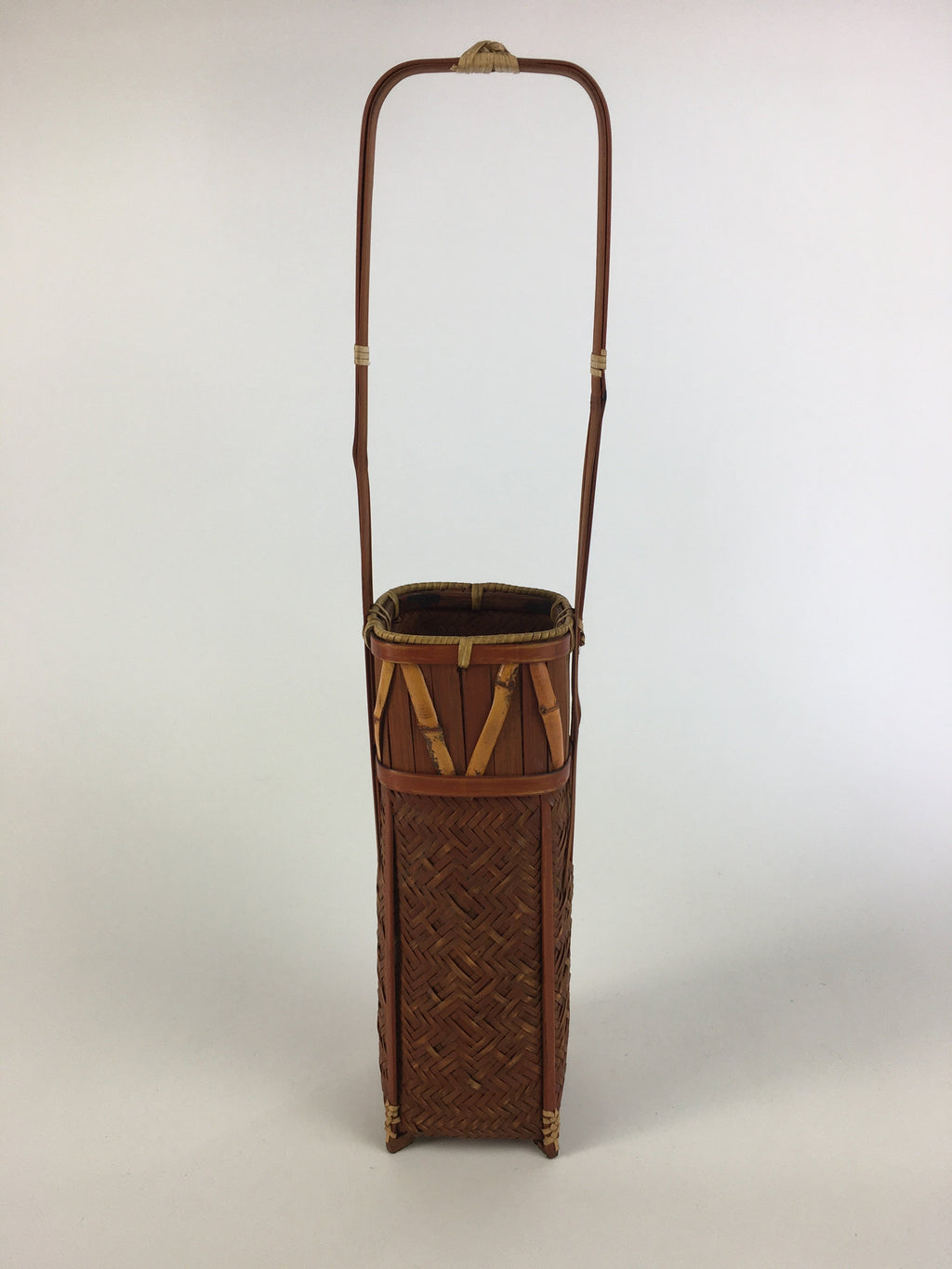 Japanese Bamboo Basket Vtg Ikebana Flower Arrangement Kado Kago B156