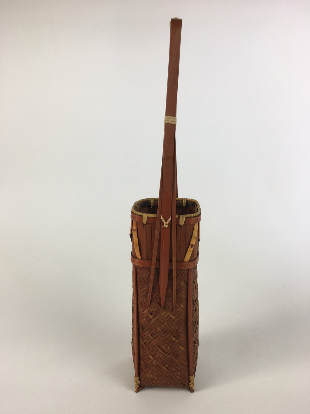 Japanese Bamboo Basket Vtg Ikebana Flower Arrangement Kado Kago B156