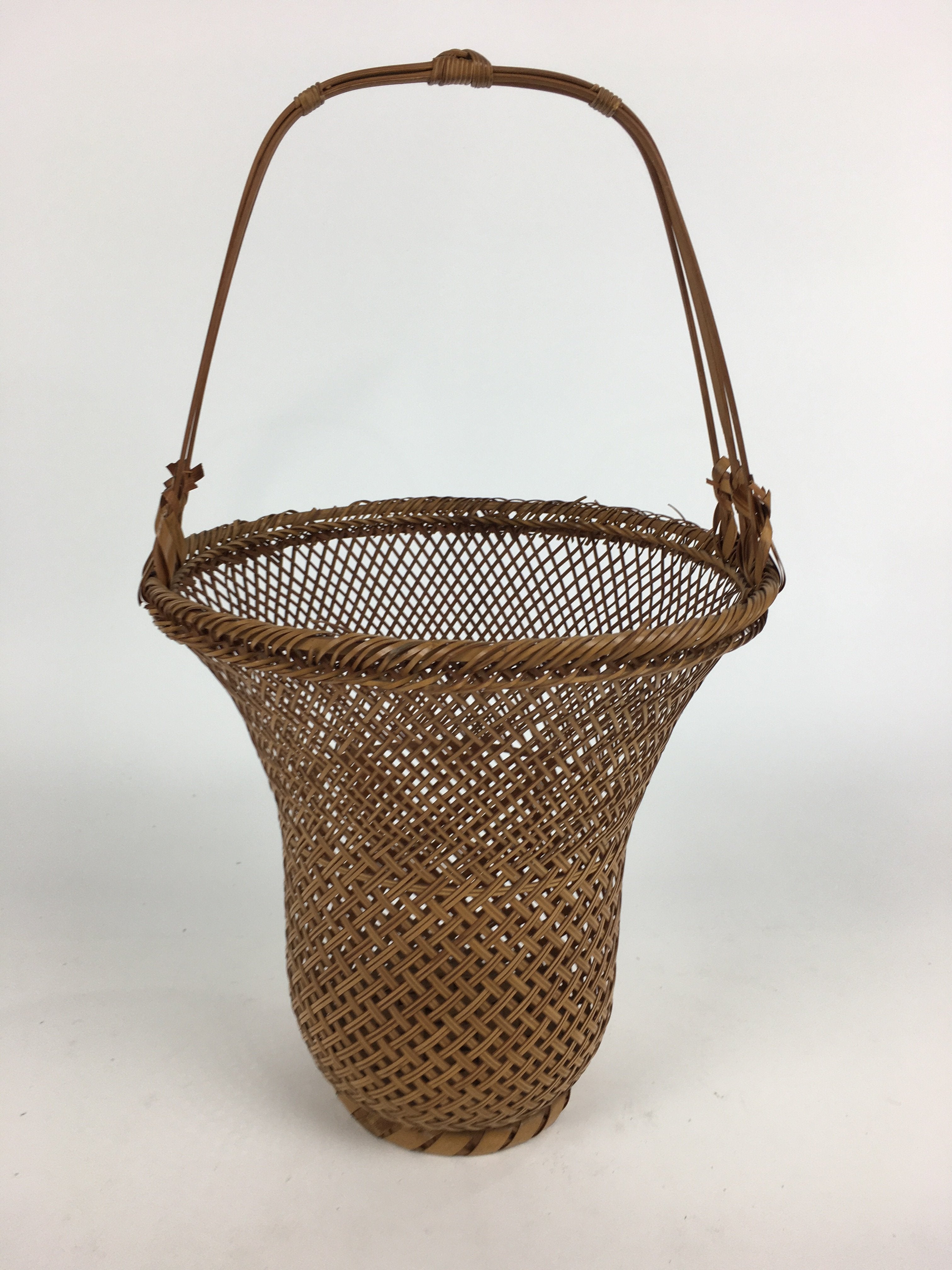 Japanese Bamboo Basket Vtg Ikebana Flower Arrangement Kado Kago B160