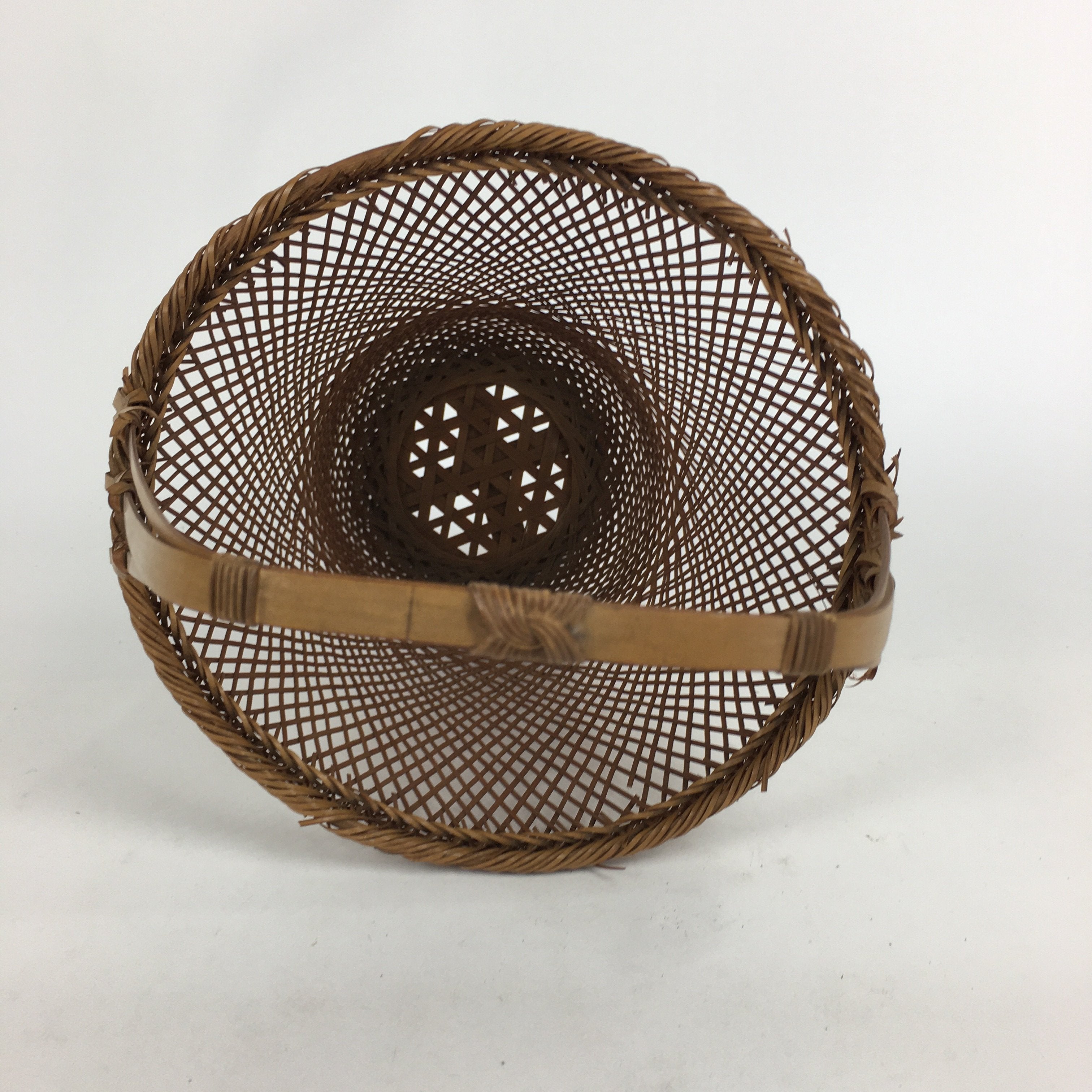 Japanese Bamboo Basket Vtg Ikebana Flower Arrangement Kado Kago B160