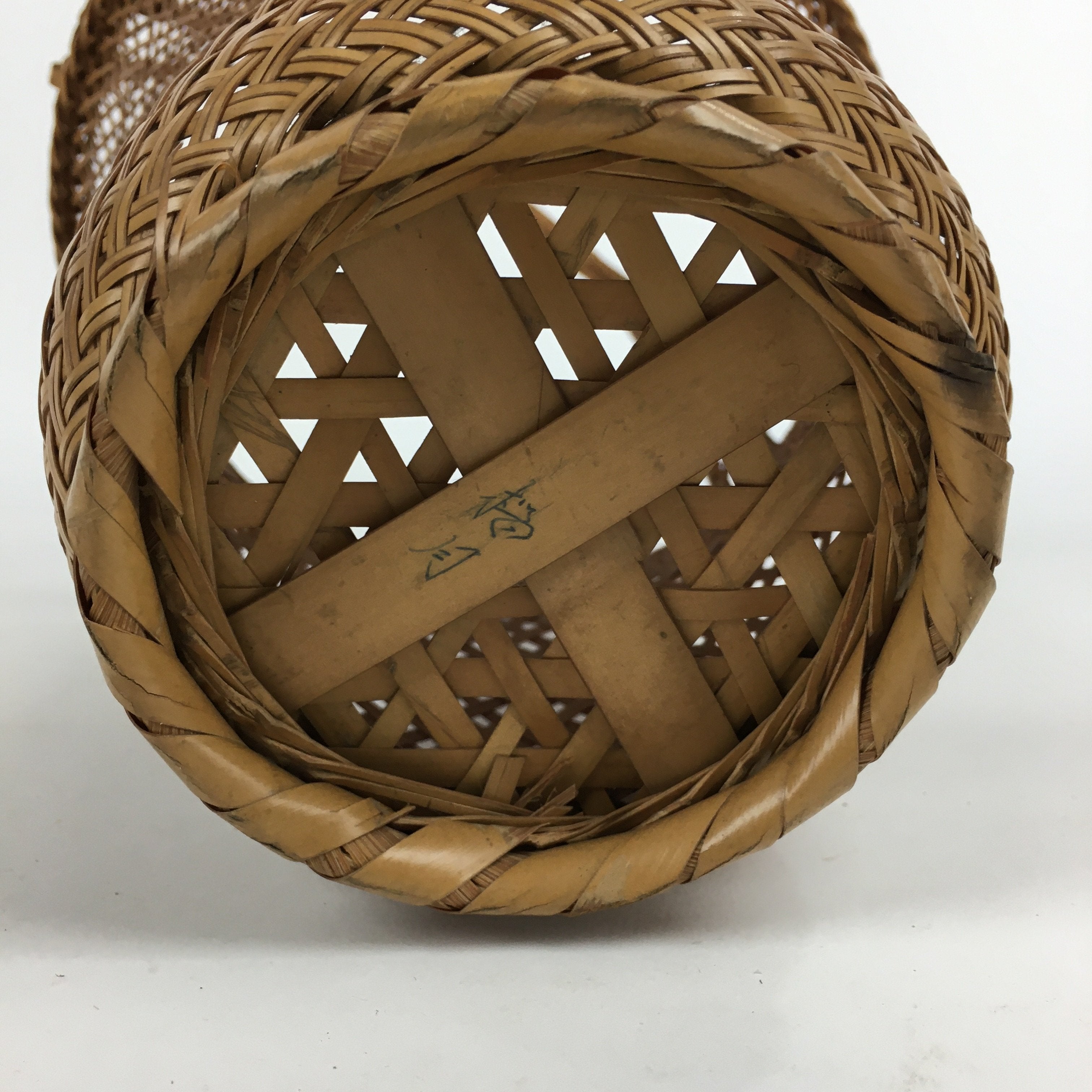 Japanese Bamboo Basket Vtg Ikebana Flower Arrangement Kado Kago B160