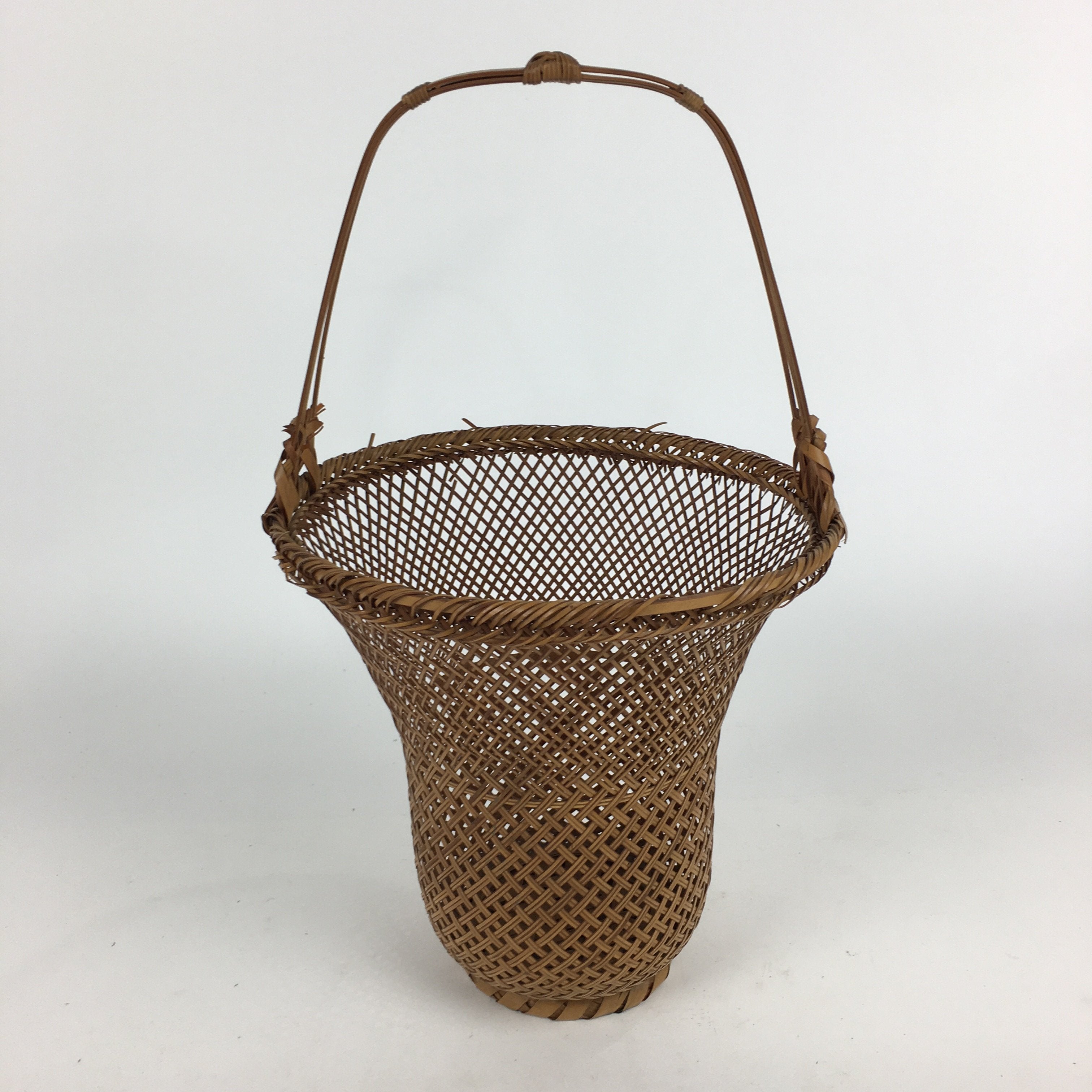 Japanese Bamboo Basket Vtg Ikebana Flower Arrangement Kado Kago B160