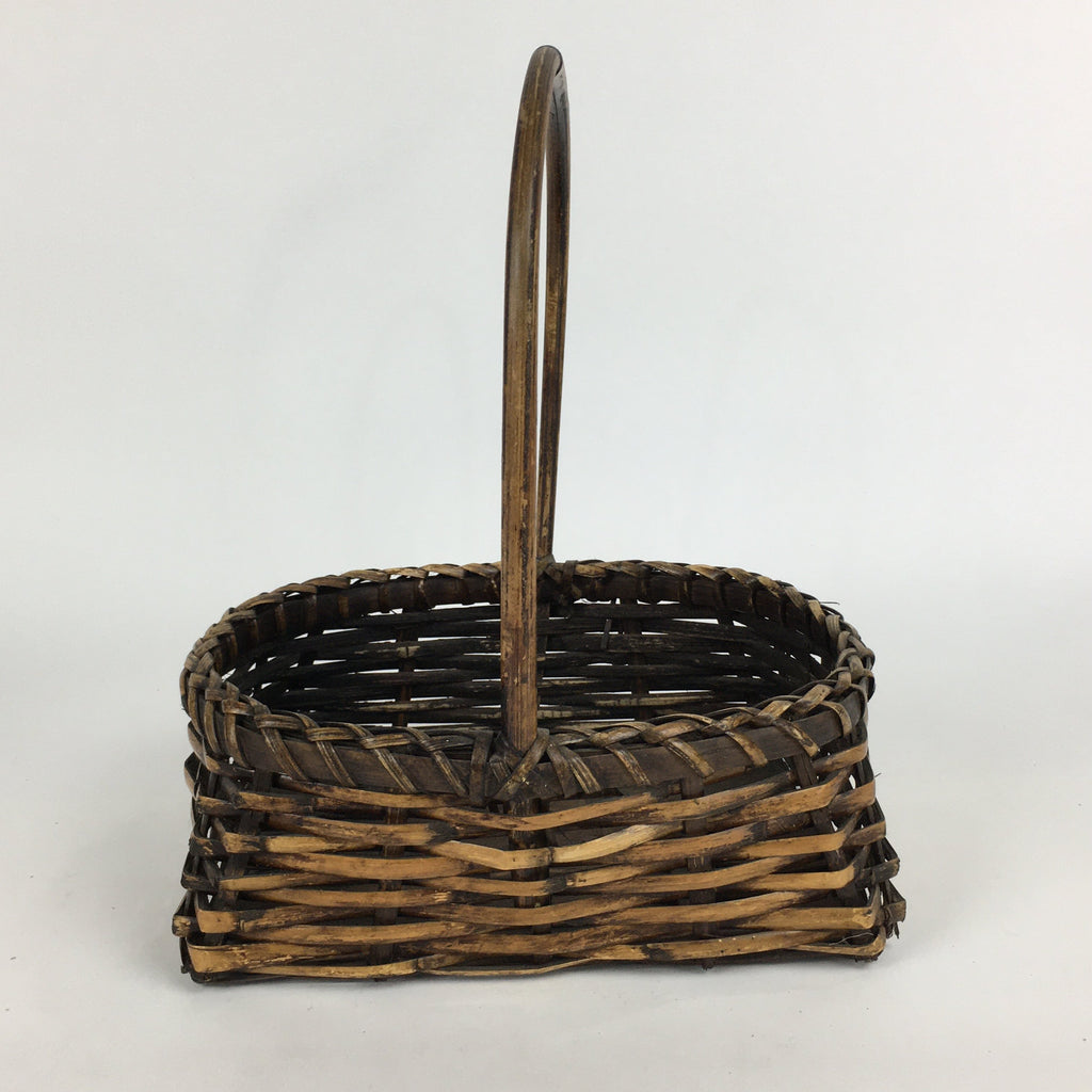 Japanese Bamboo Basket Vtg Ikebana Flower Arrangement Kado Kago B162