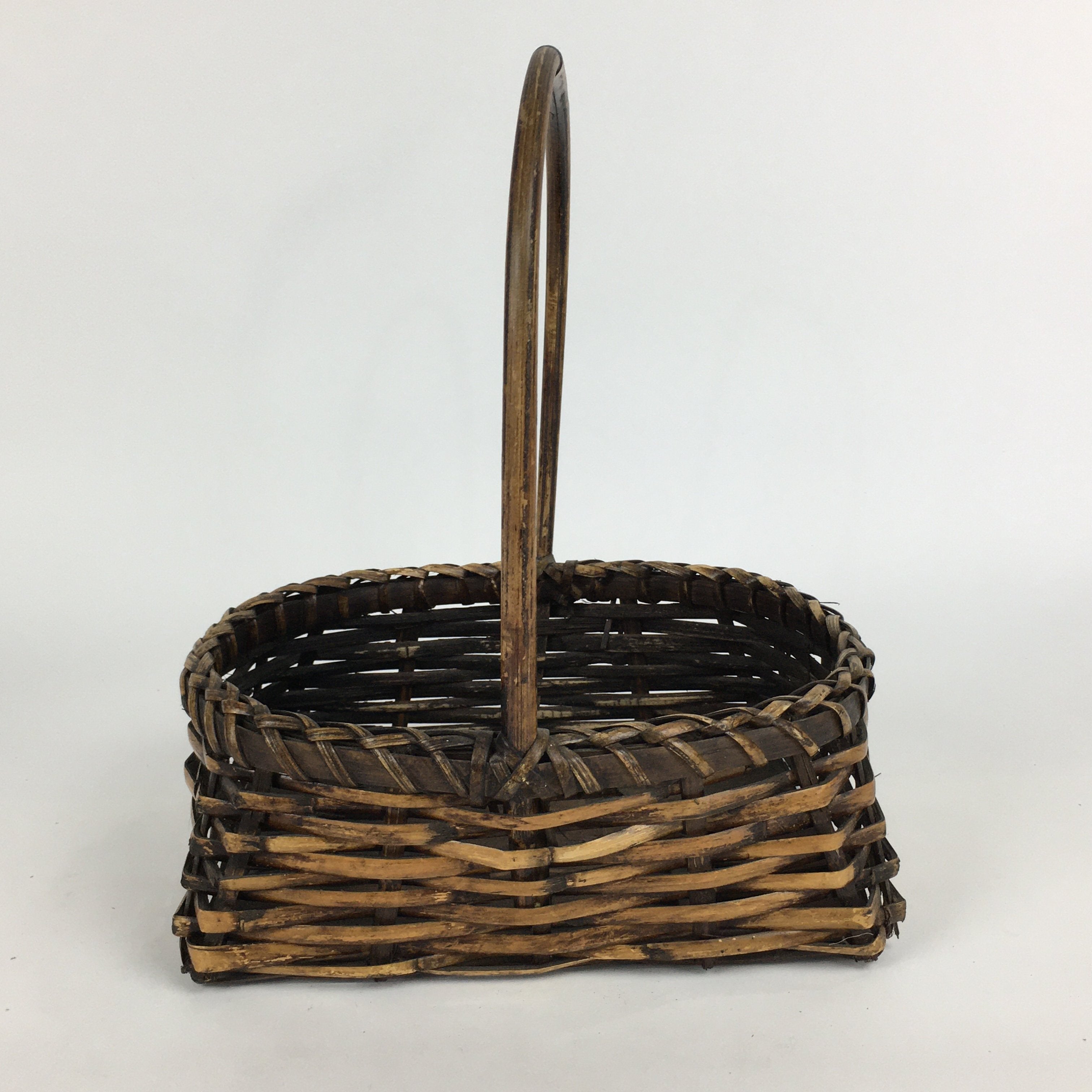 Japanese Bamboo Basket Vtg Ikebana Flower Arrangement Kado Kago B162