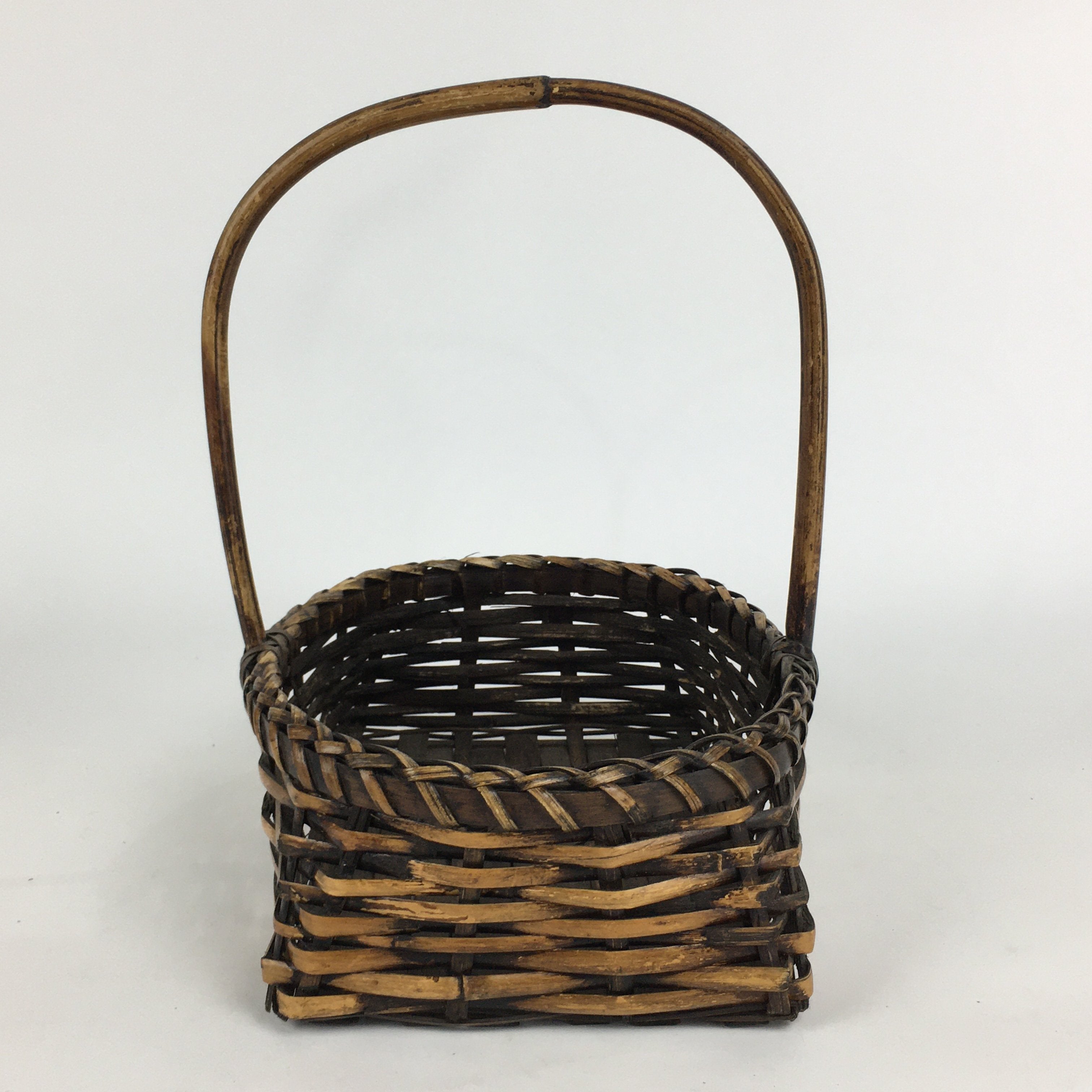Japanese Bamboo Basket Vtg Ikebana Flower Arrangement Kado Kago B162