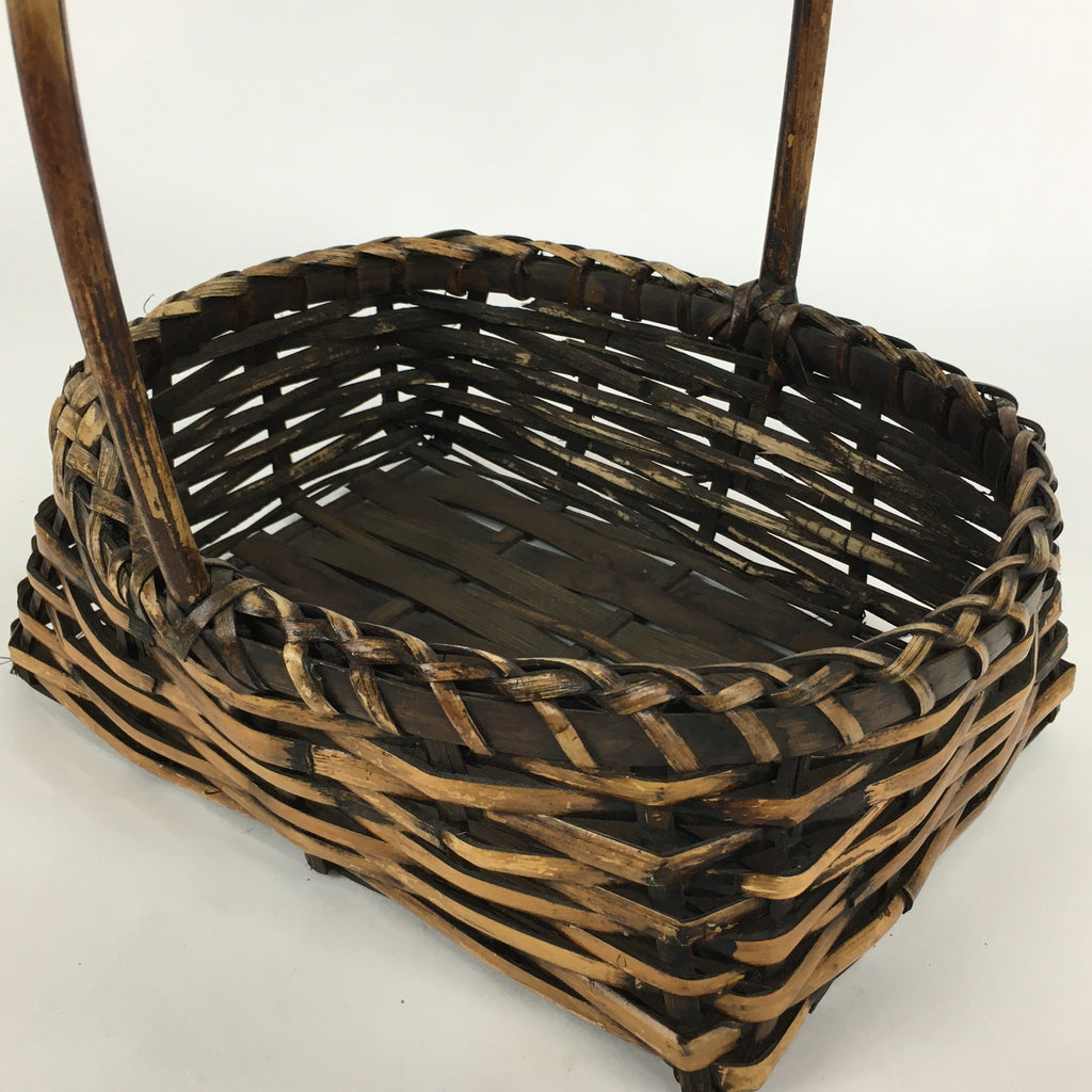 Japanese Bamboo Basket Vtg Ikebana Flower Arrangement Kado Kago B162