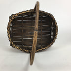 Japanese Bamboo Basket Vtg Ikebana Flower Arrangement Kado Kago B162