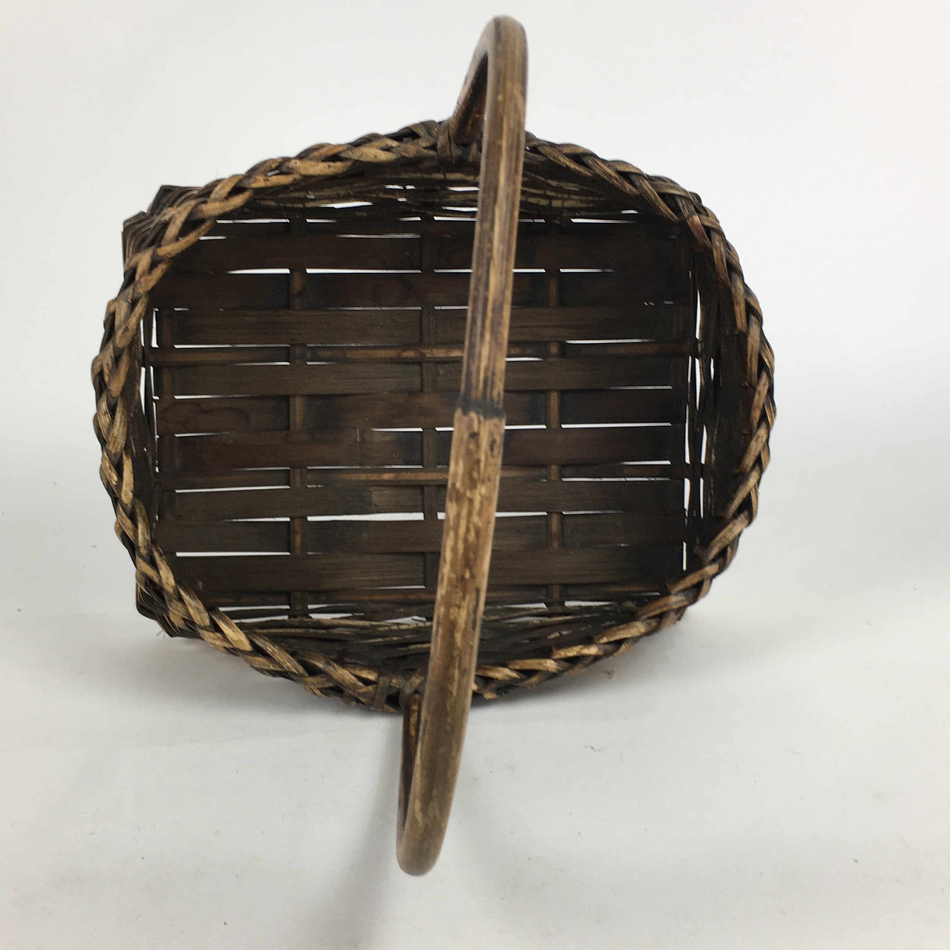 Japanese Bamboo Basket Vtg Ikebana Flower Arrangement Kado Kago B162