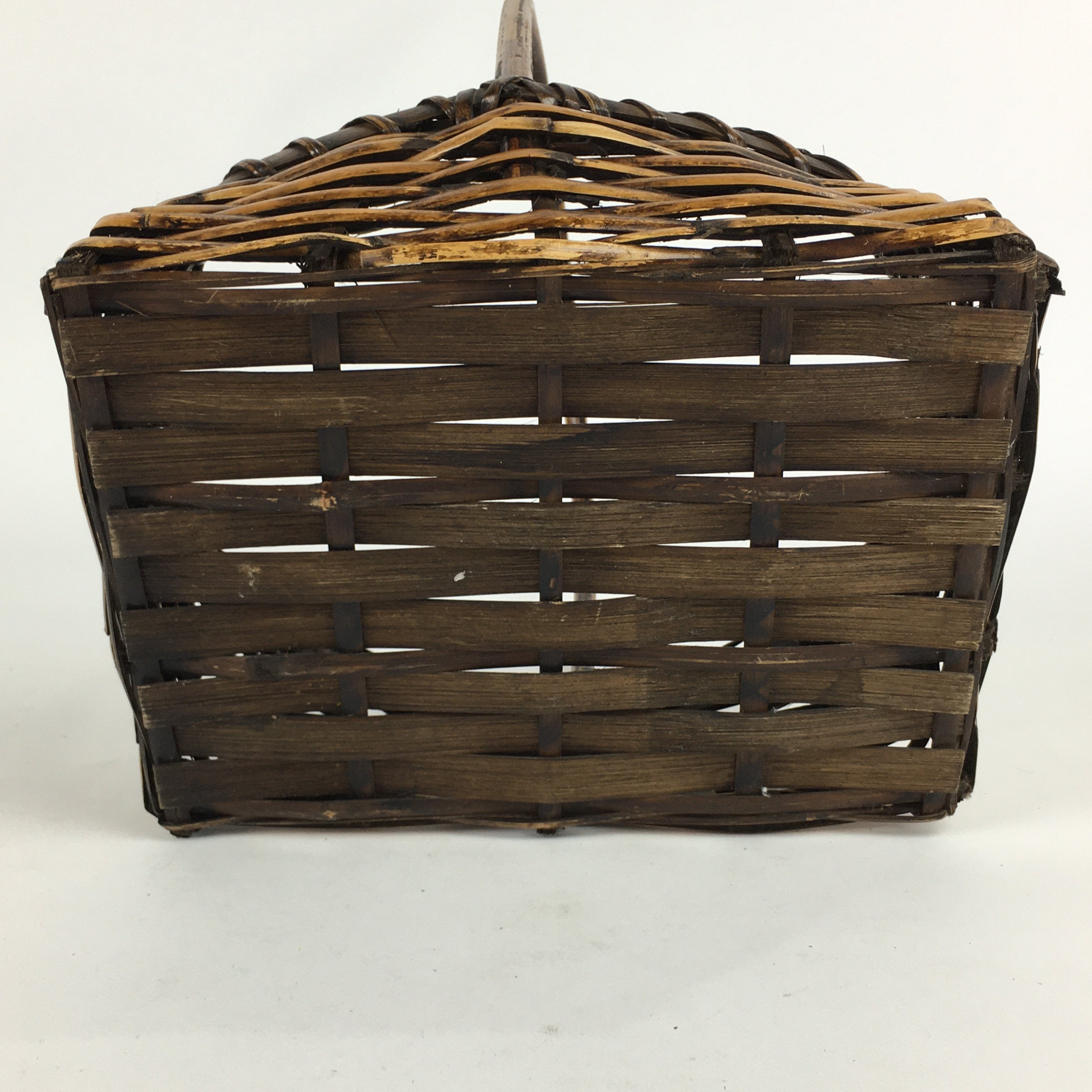Japanese Bamboo Basket Vtg Ikebana Flower Arrangement Kado Kago B162