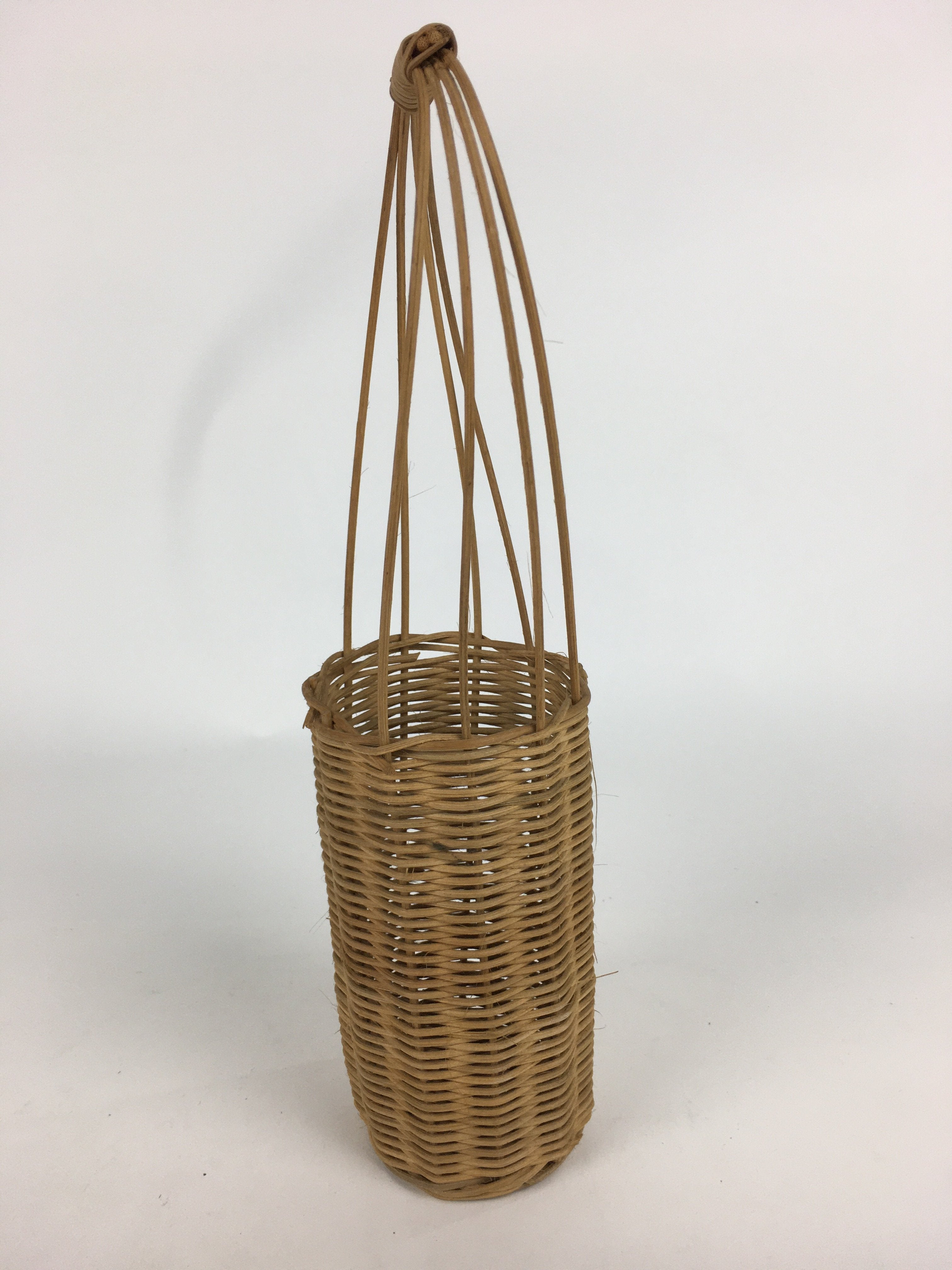 Japanese Bamboo Basket Vtg Ikebana Flower Arrangement Kado Kago B166
