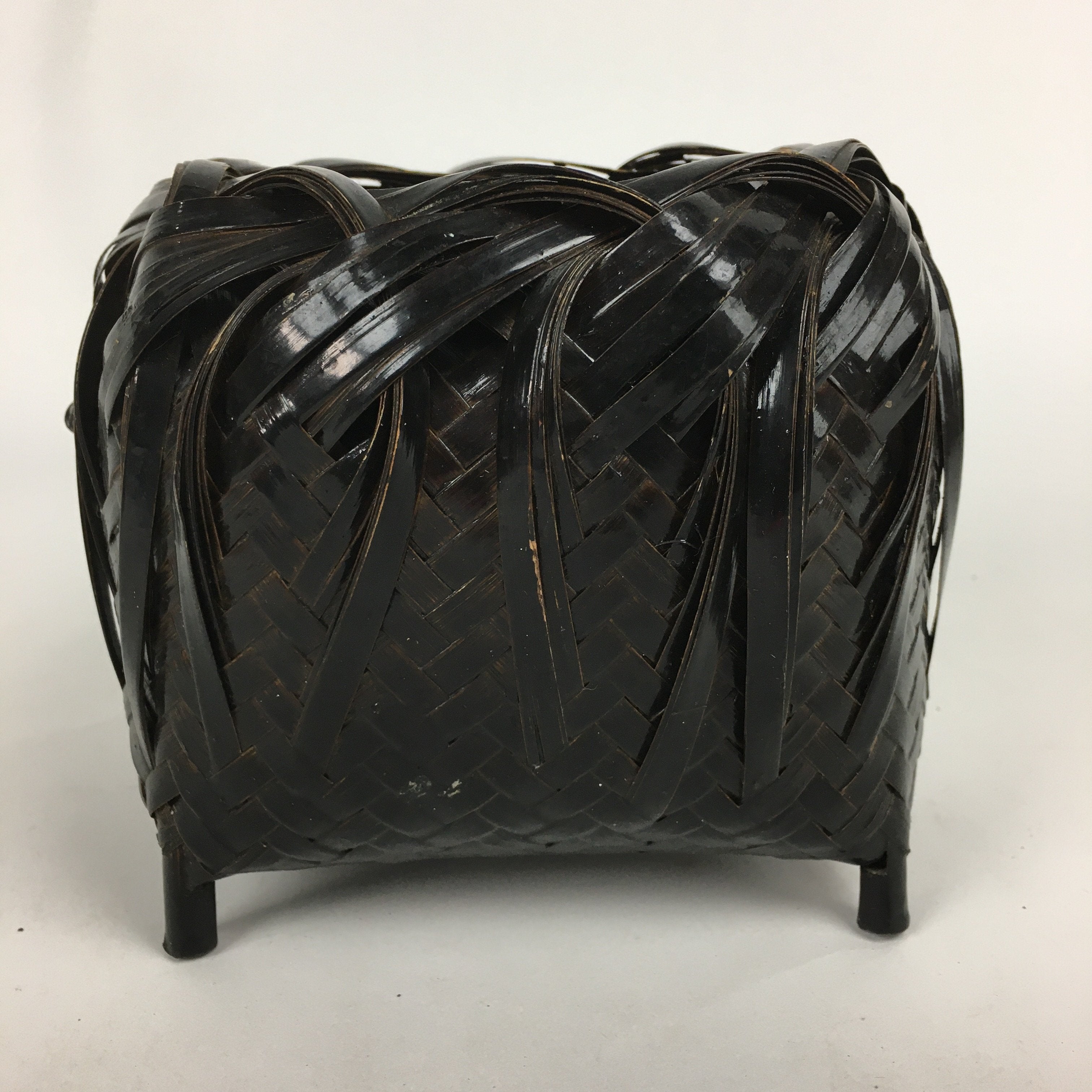 Japanese Bamboo Basket Vtg Ikebana Flower Arrangement Kado Kago B168