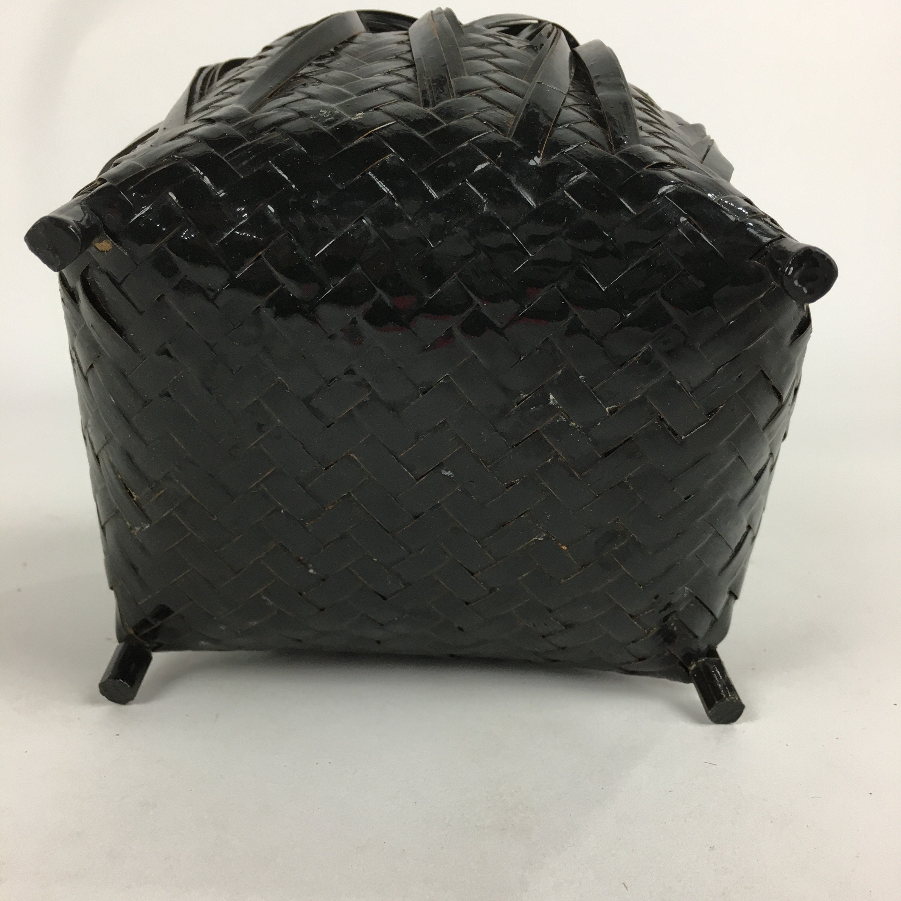 Japanese Bamboo Basket Vtg Ikebana Flower Arrangement Kado Kago B168