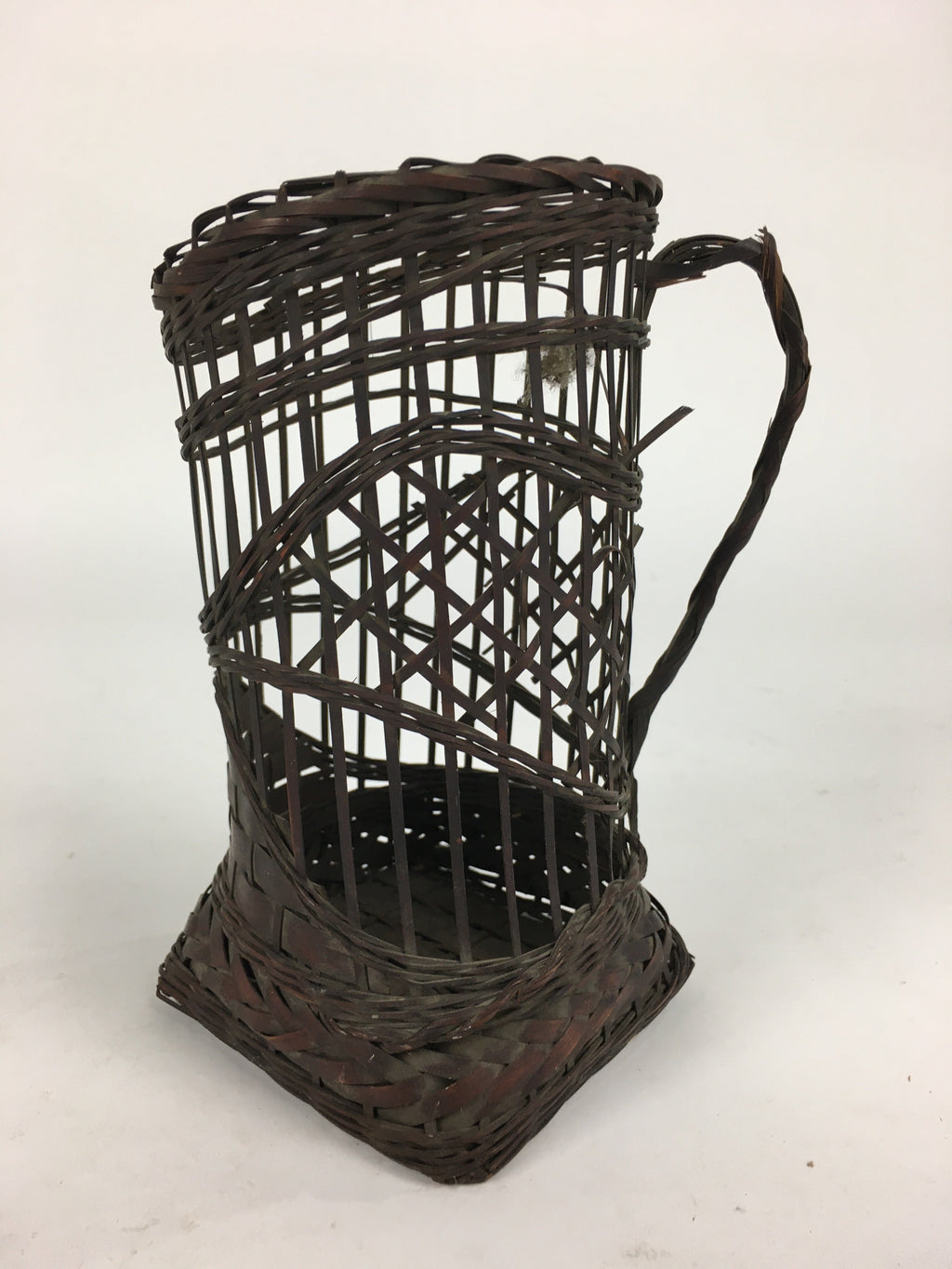 Japanese Bamboo Basket Vtg Ikebana Flower Arrangement Kado Kago B181