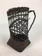 Japanese Bamboo Basket Vtg Ikebana Flower Arrangement Kado Kago B181