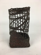 Japanese Bamboo Basket Vtg Ikebana Flower Arrangement Kado Kago B181
