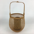 Japanese Bamboo Basket Vtg Ikebana Flower Arrangement Vase Kado Kago B170