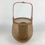 Japanese Bamboo Basket Vtg Ikebana Flower Arrangement Vase Kado Kago B170