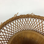 Japanese Bamboo Basket Vtg Ikebana Flower Arrangement Vase Kado Kago B171