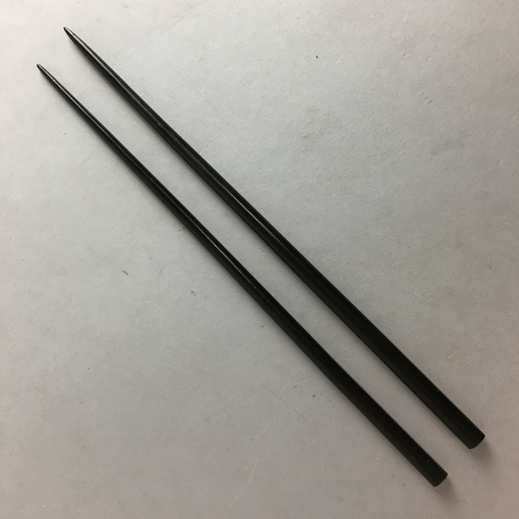 Japanese Bamboo Chopsticks 1 Pair Vtg Hashi Reusable Tableware Black J842