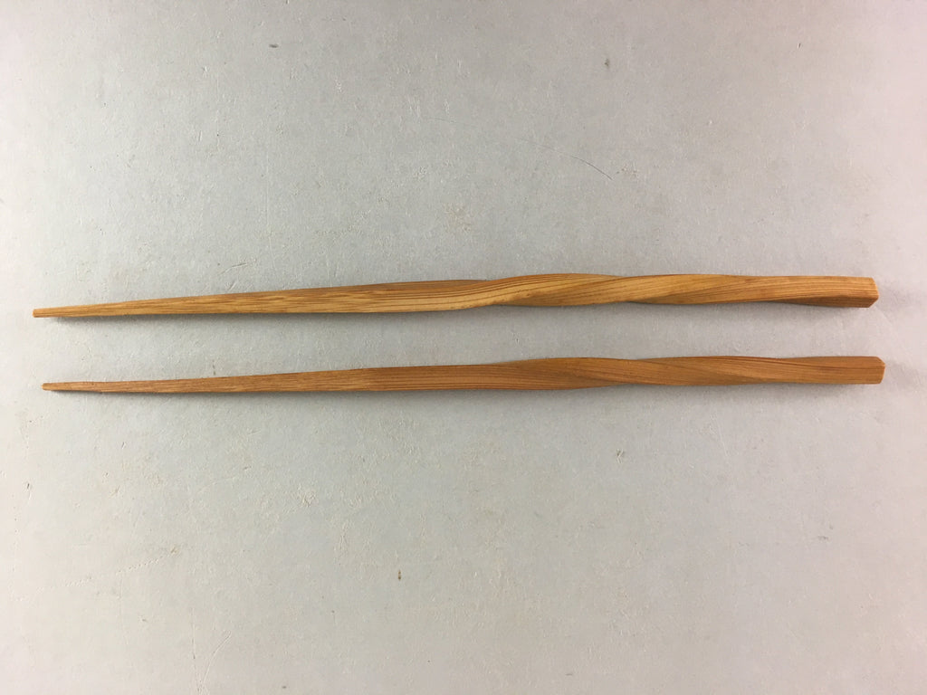 Japanese Bamboo Chopsticks 1 Pair Vtg Hashi Reusable Tableware Twist Brown J837