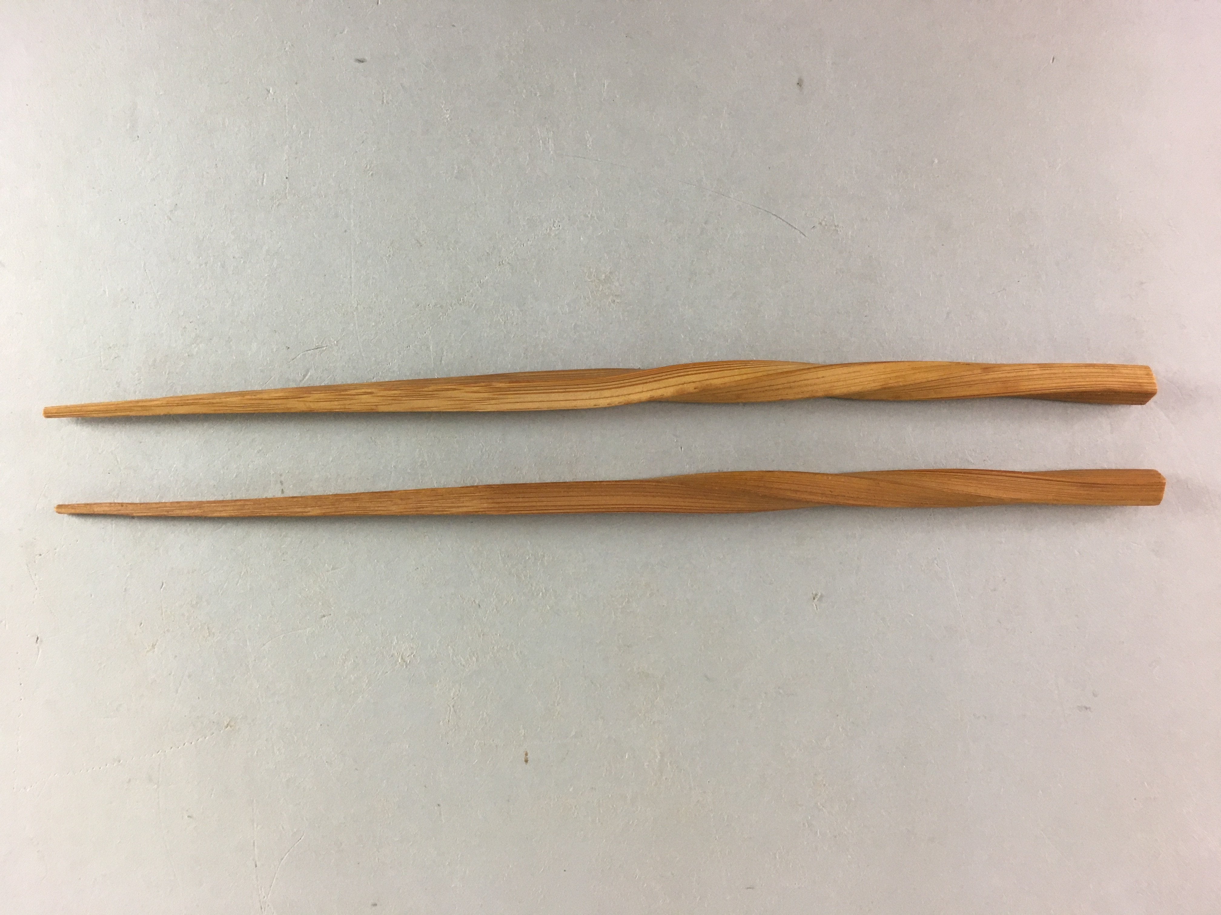 Japanese Bamboo Chopsticks 1 Pair Vtg Hashi Reusable Tableware Twist Brown J837