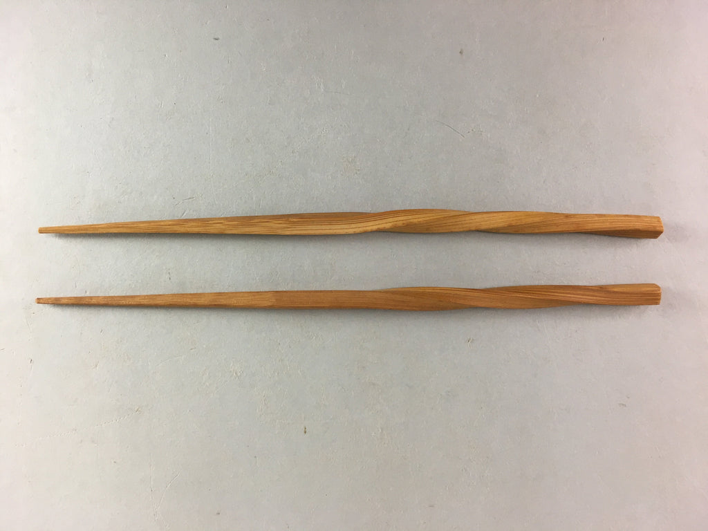 Japanese Bamboo Chopsticks 1 Pair Vtg Hashi Reusable Tableware Twist Brown J837