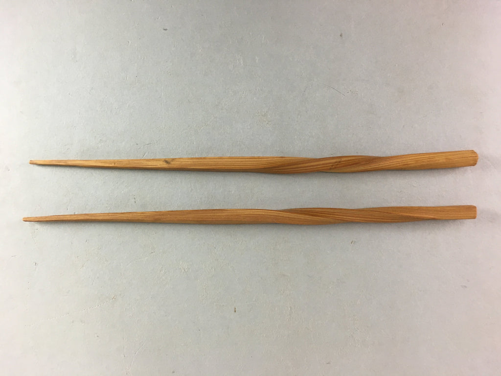 Japanese Bamboo Chopsticks 1 Pair Vtg Hashi Reusable Tableware Twist Brown J837