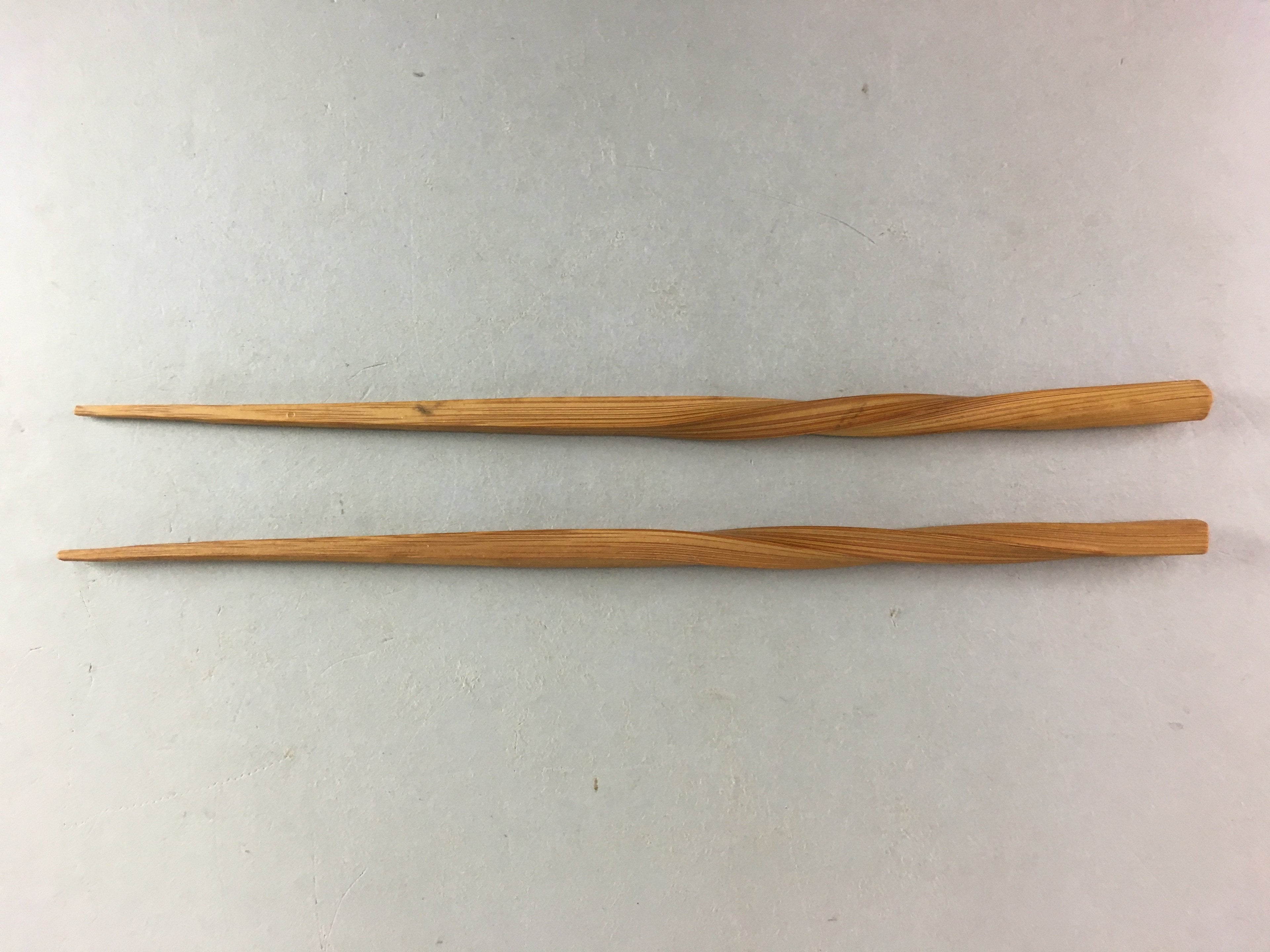 Japanese Bamboo Chopsticks 1 Pair Vtg Hashi Reusable Tableware Twist Brown J837