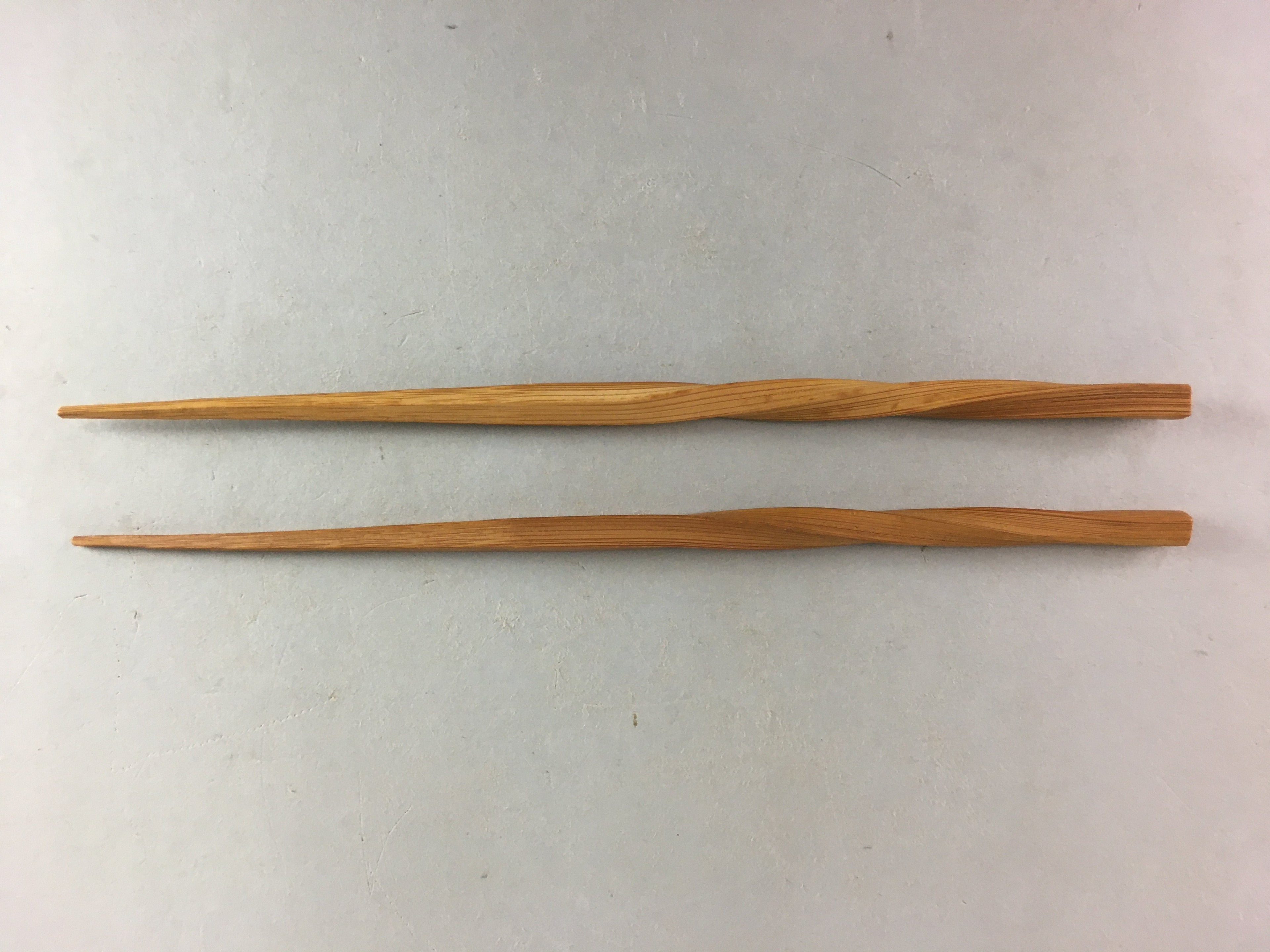 Japanese Bamboo Chopsticks 1 Pair Vtg Hashi Reusable Tableware Twist Brown J837