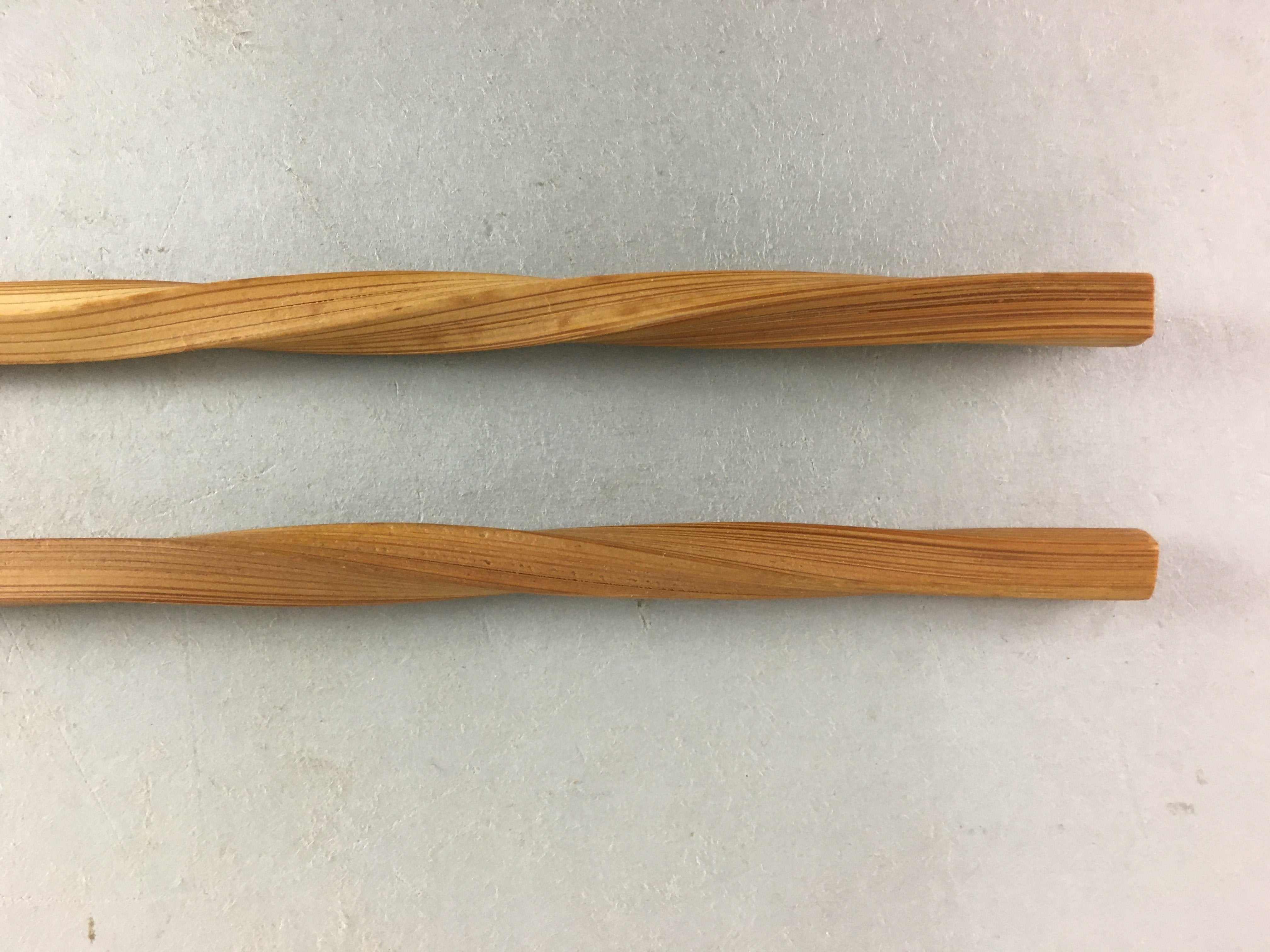 Japanese Bamboo Chopsticks 1 Pair Vtg Hashi Reusable Tableware Twist Brown J837