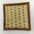 Japanese Bamboo Craft Drink Saucer 4pc Set Vtg Chataku Coaster Brown UR537