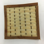 Japanese Bamboo Craft Drink Saucer 4pc Set Vtg Chataku Coaster Brown UR537